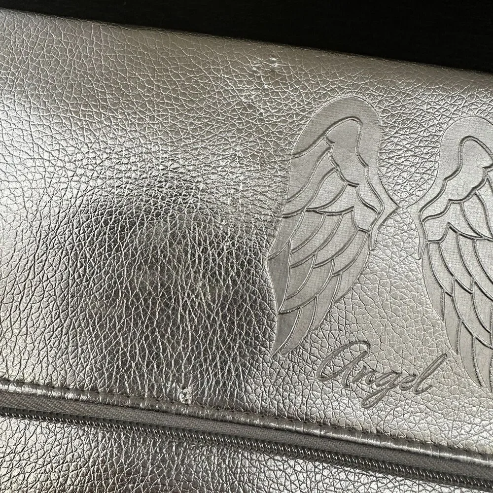 Victoria's Secret‎ Angel Clutch Make Up Bag In Silver Bling Cute Night Zip Close